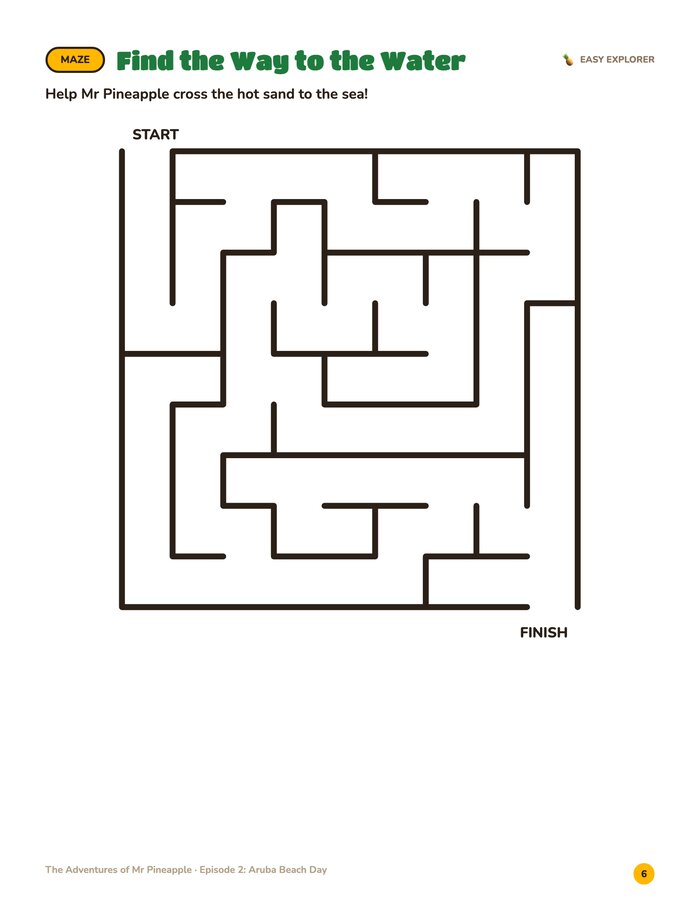 Puzzle page from Aruba Beach Day