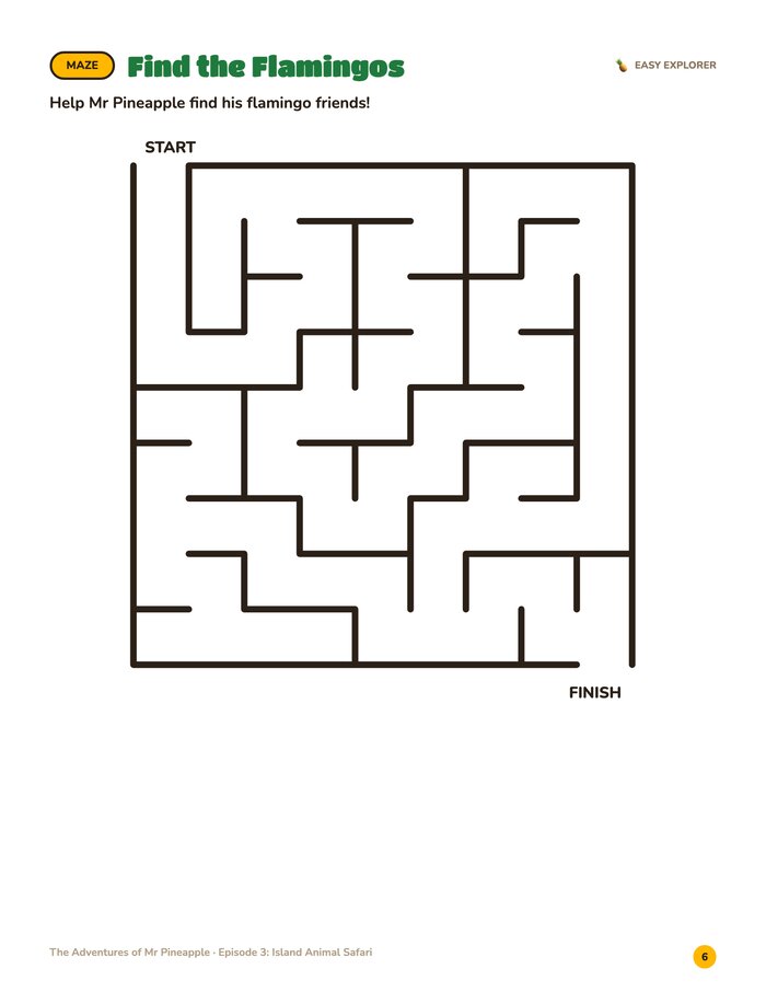 Puzzle page from Island Animal Safari